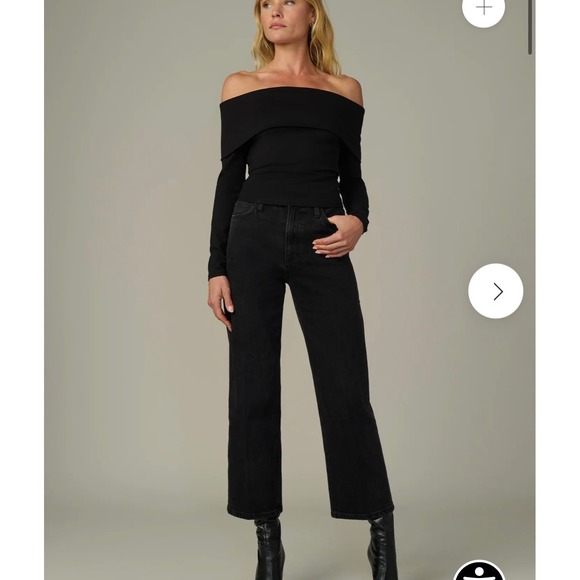 Joe's Jeans Denim - Joe's Jeans The Blake High Rise Wide Leg Crop (Black Wash) Women's Size 23 NWT